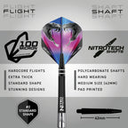 Peter Wright Snakebite Euro 11: 24G Tungsten Darts Set With Flights And Stems