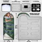 Iforrest Sleeping Bag For Adults - Cold Weather Camping Bed (All Seasons) - Extra-Wide & Warm, Best Waterproof Backpacking Gear