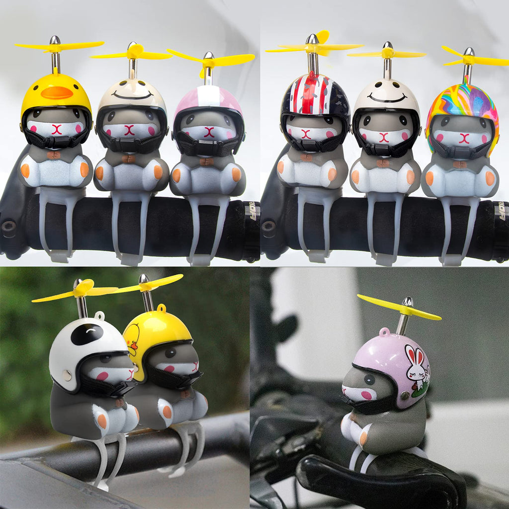 Wonuu Duck Bike Bell With Light And Helmet Cute Hamster Bicycle Horn, Dashboard Decoration Hamster Toy Motorcycle Bike Bells Rub