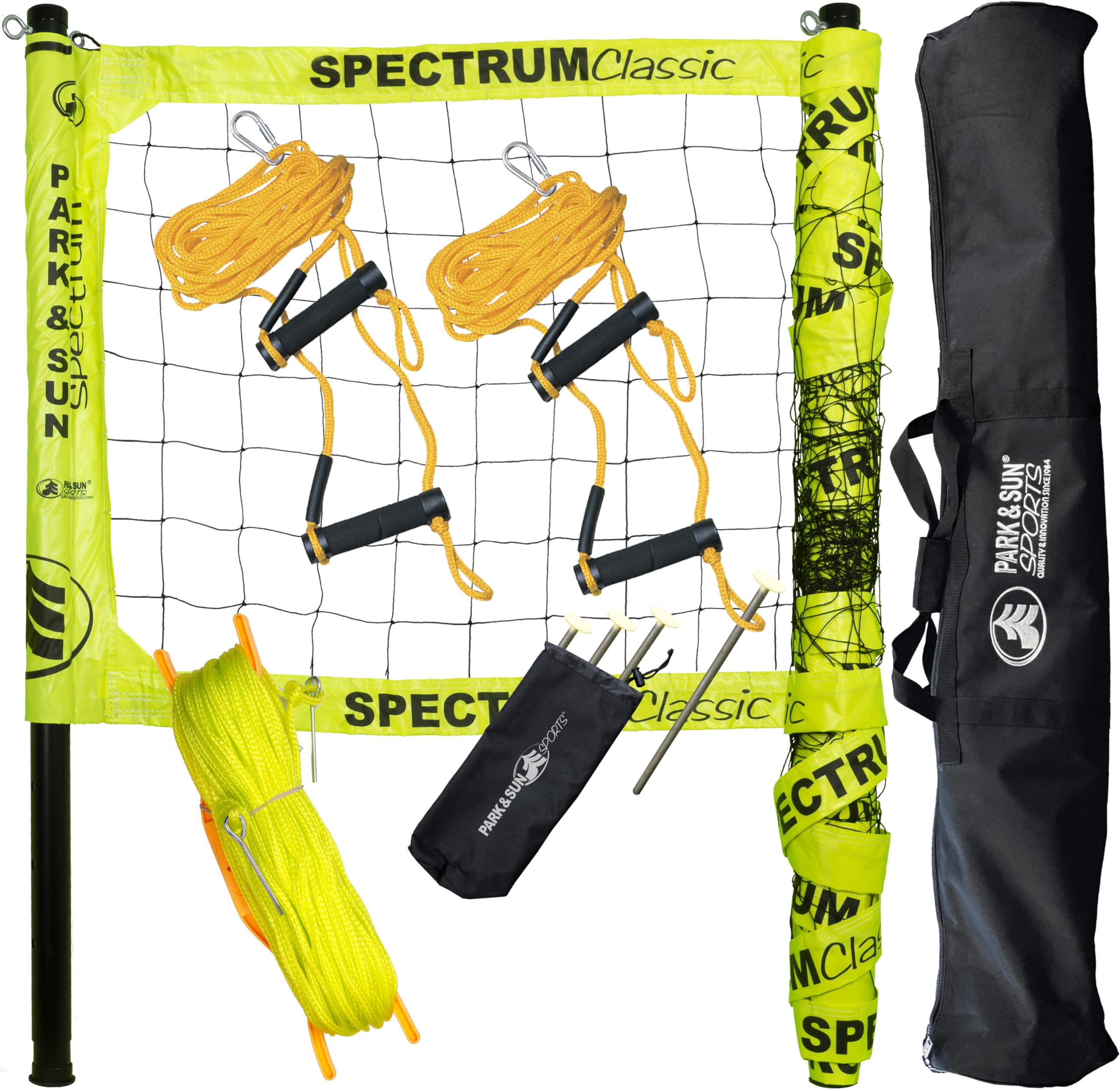 Park & Sun Sports Spectrum Classic: Portable Professional Outdoor Volleyball Net System, Orange