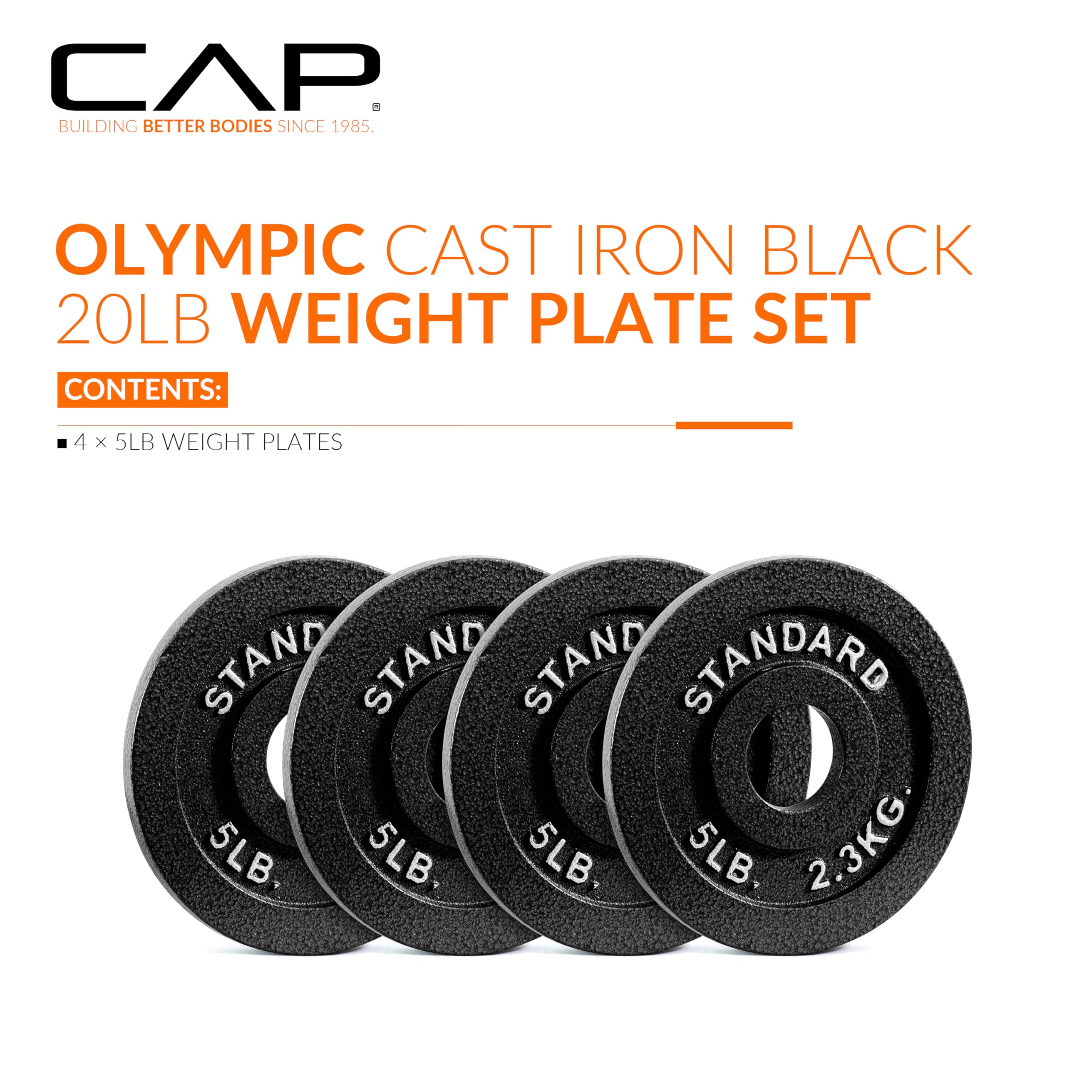 CAP Barbell 2-Inch Olympic Grip Plate, 5-Pounds