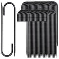 Mswy 12 Inch Rebar Stakes 50 Pack J Hook Ground Stakes Heavy Duty Chain Link Fence Stakes Galvanized Anchors Metal Tent Stakes F