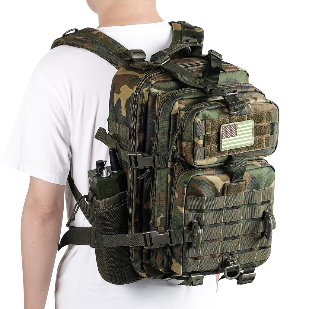 Hannibal Tactical 30L Molle Assault Pack, Tactical Backpack Military Army Camping Rucksack With Bottle Holder, 3-Day Pack, Us Wo