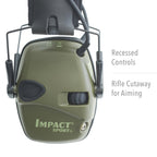 Howard Leight By Honeywell Impact Sport Sound Amplification Electronic Shooting Earmuff, Green