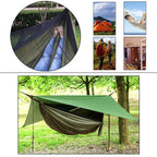 Portable Single Double Nylon High Strength Parachute Hammock Rainfly Set, Camping Hammock With Rain Fly Tarp And Mosquito Net Te