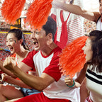 Faxco 12Pack Plastic Pom Poms Cheerleading Pom Poms Sports Dance Cheer Plastic Pom Pom For Rooters,Cheering Squard,Cheering Team