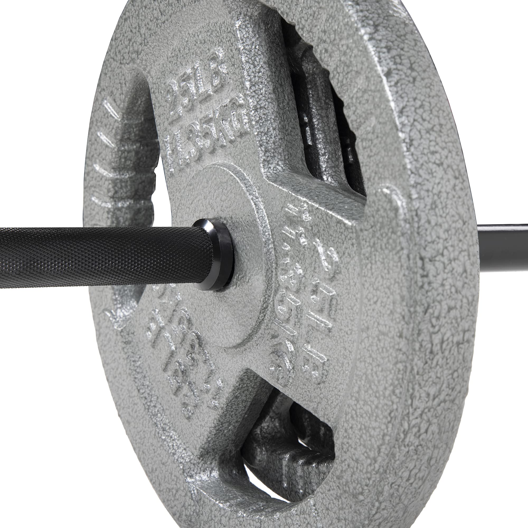 Signature Fitness Powergainz Olympic Barbell Standard Weightlifting Barbell, 300-Pound Capacity,Black