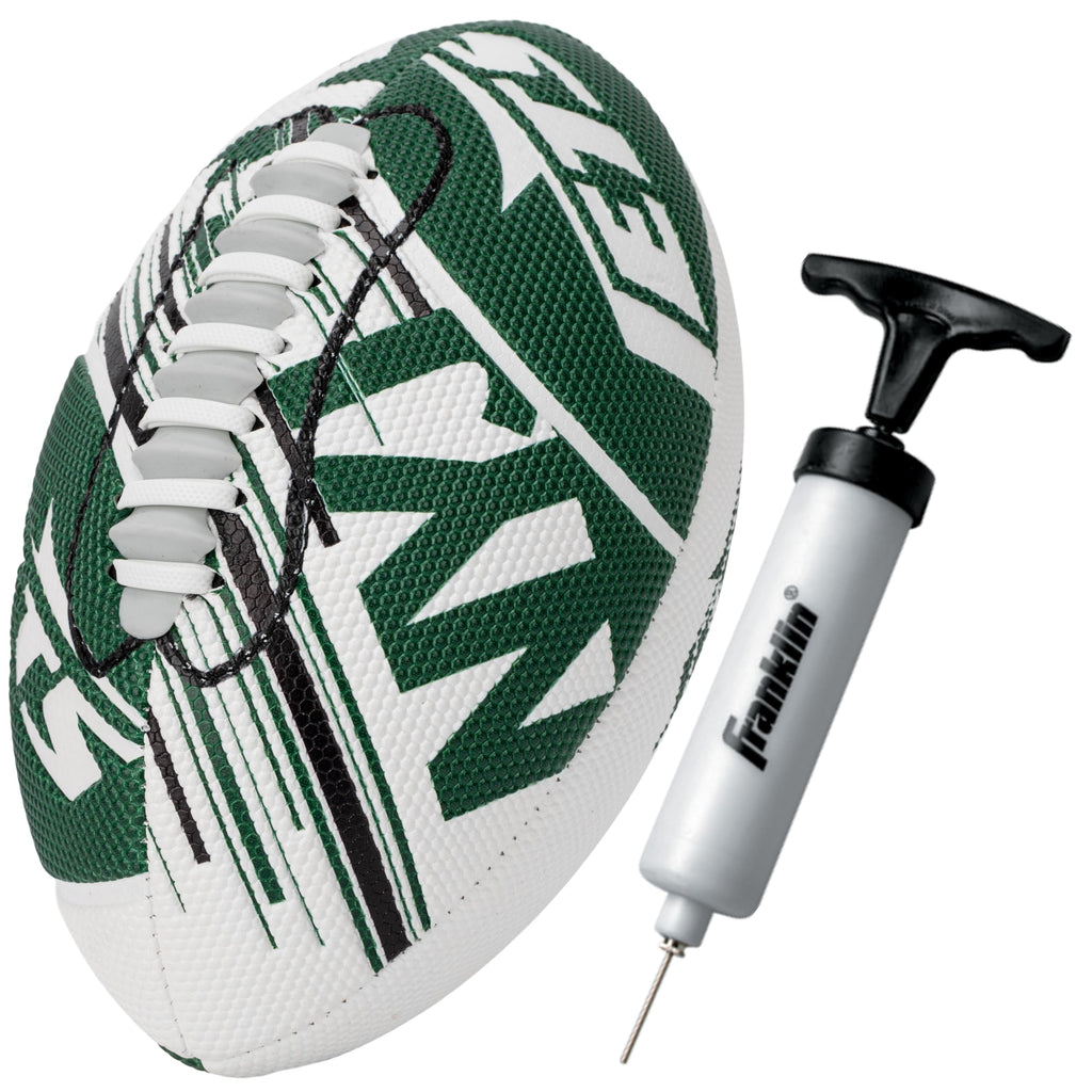 Franklin Sports Nfl New York Jets Football - Youth Mini Football - 8.5'' Junior Size Ball - Spacelace Easy Grip Texture- Perfect