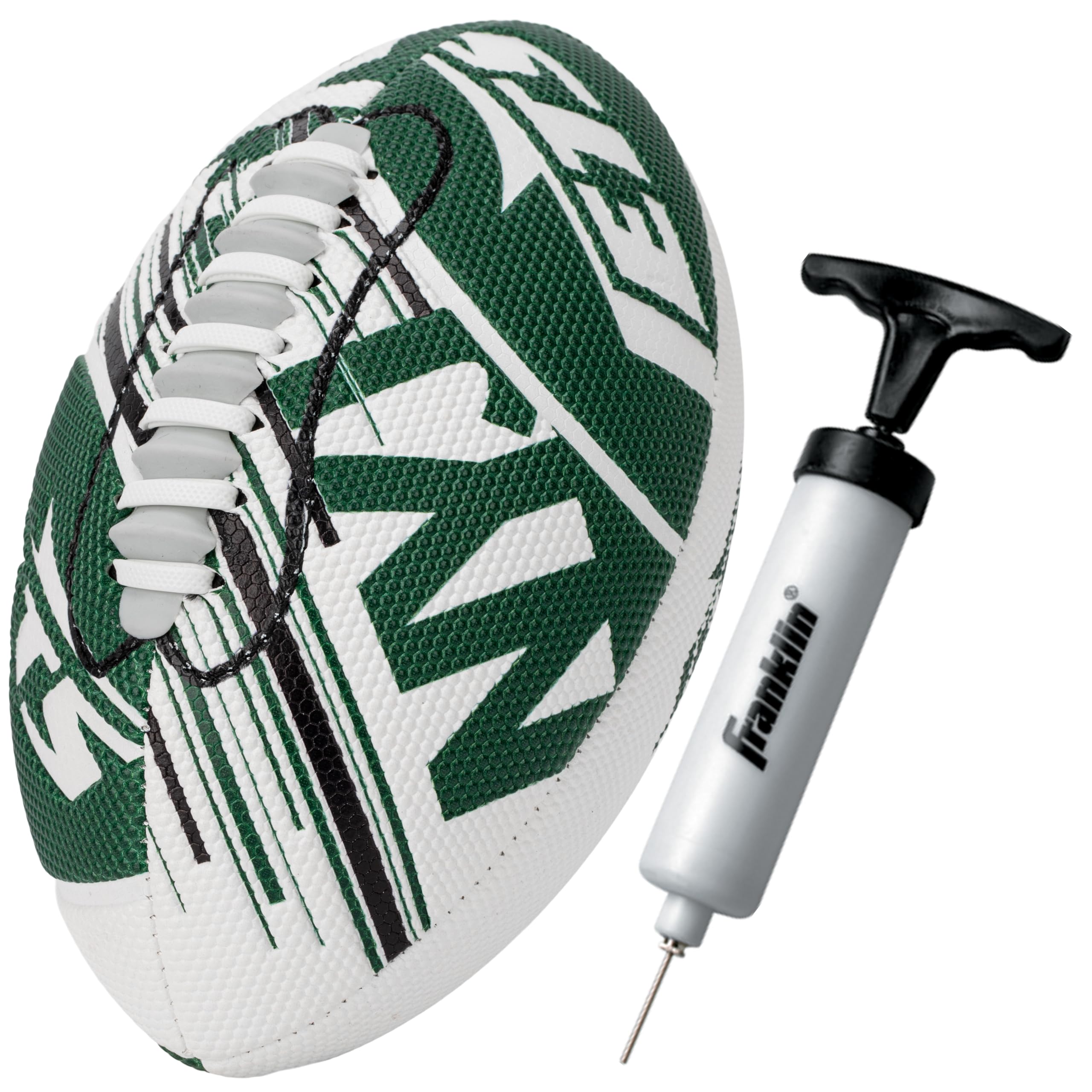Franklin Sports Nfl New York Jets Football - Youth Mini Football - 8.5'' Junior Size Ball - Spacelace Easy Grip Texture- Perfect