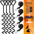Trampoline Stakes Heavy Duty Strong and Galvanized Steel Corkscrew High Wind Anchor Kit for Trampoline Camping Tents Tie Down An