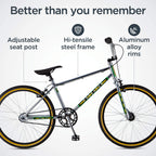 Schwinn Predator Team 24 Freestyle BMX Bike, Throwback 1983 Design, Single-Speed Drivetrain, Hi-Ten Steel Frame, Rattrap Pedals,