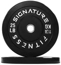 Fitvids 2'' Olympic Bumper Plate Weight Plates With Steel Hub, 25Lb, Pair