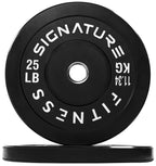 Fitvids 2'' Olympic Bumper Plate Weight Plates With Steel Hub, 25Lb, Pair