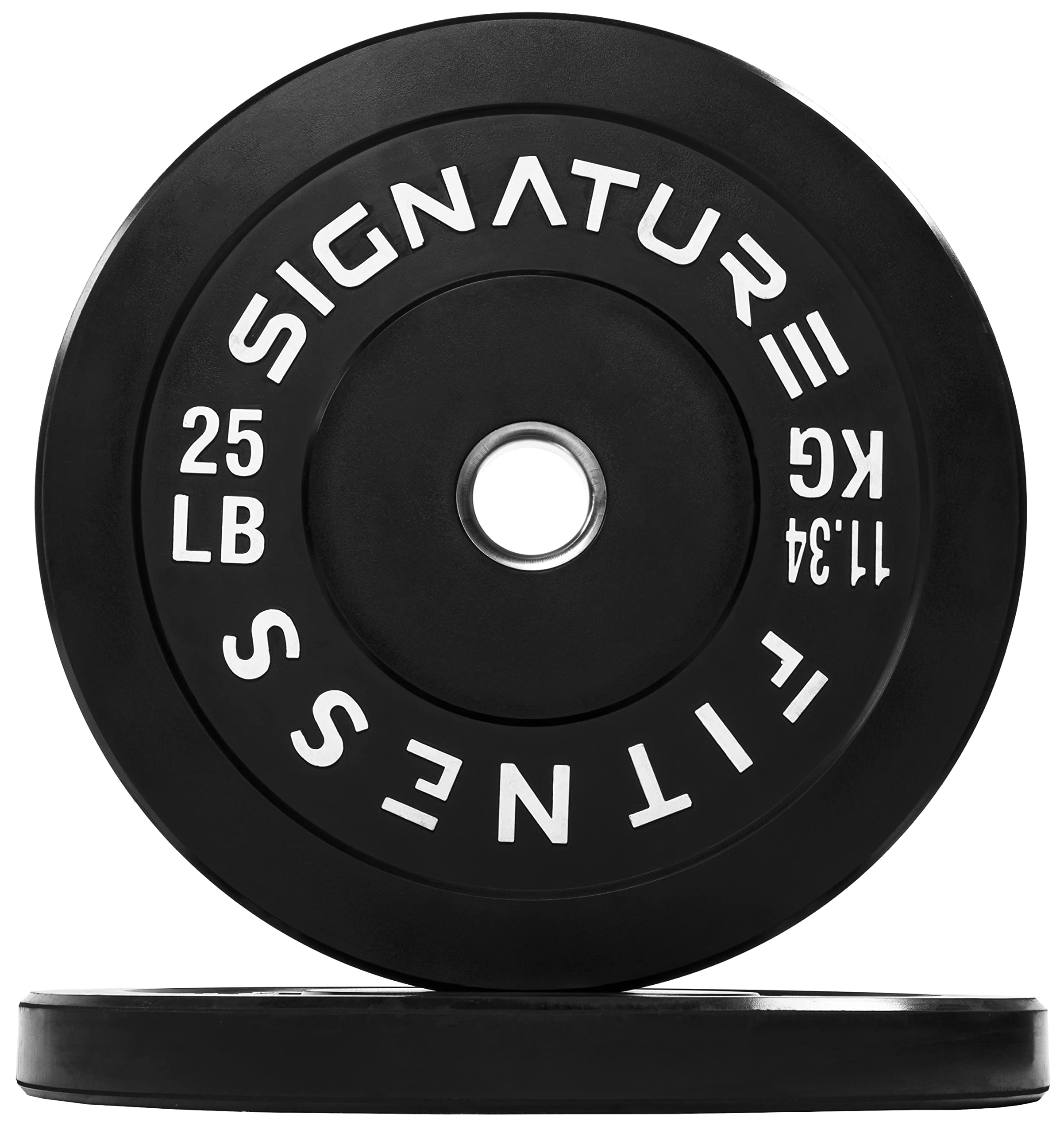Fitvids 2'' Olympic Bumper Plate Weight Plates With Steel Hub, 25Lb, Pair