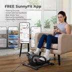 Sunny Health & Fitness Smart Motorized Mini Elliptical Trainer W/Remote Control, Indoor Under-Desk Pedal Exerciser For Seniors M
