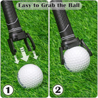 Famgee Foldable Plastic Golf Ball Pick Up Retriever Grabber Claw Suction Cup Sucker Accessories Golf Ball Picker Upper Golfer Ba