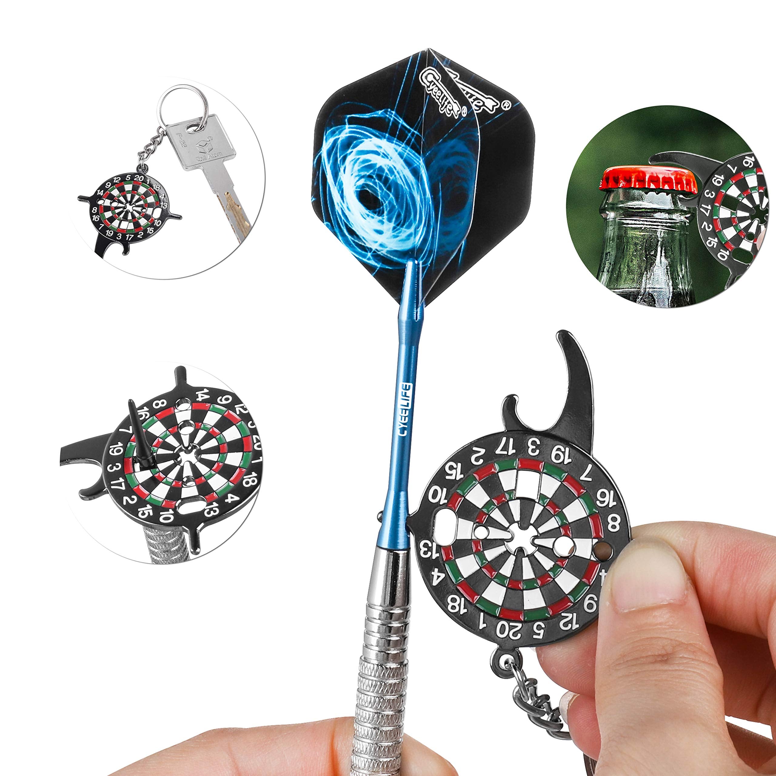 Cyeelife-Darts Tool,Dartboard Bottle Opener-1Pcs With Key Ring