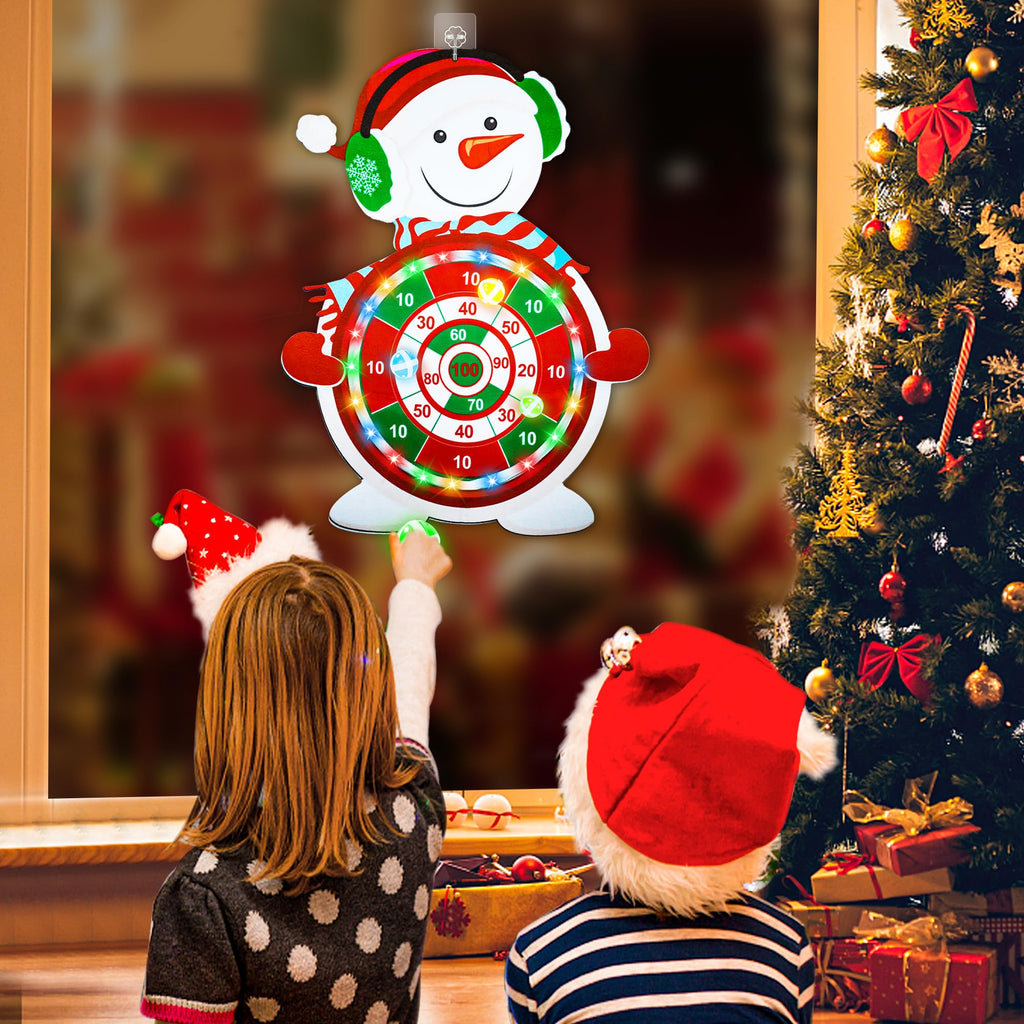 Christmas Games For Families, Light Up Dart Board For Kids Adults With 12 Sticky Balls Christmas Party Games Outdoor Indoor Yard