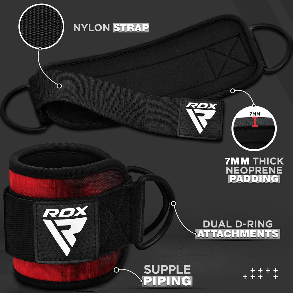 Rdx Ankle Straps For Cable Machines Resistance Bands Attachment, 7Mm Neoprene Padded 10   X4   , Gym Wrist Cuff Women Men Home F