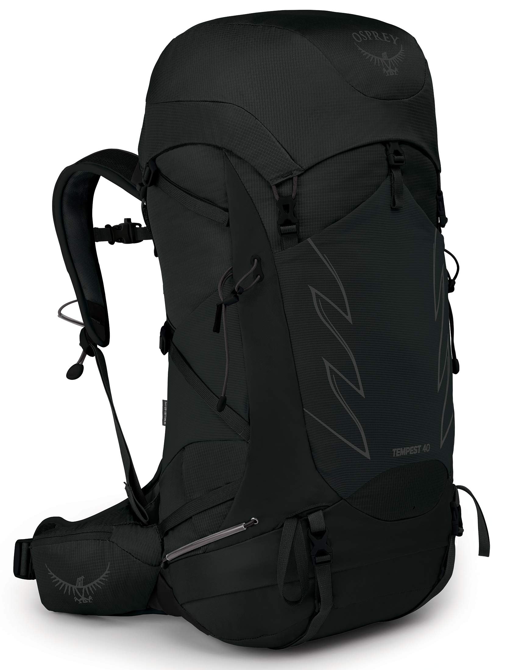 Osprey Tempest 40L Women's Hiking Backpack with Hipbelt, Stealth Black, WM/L