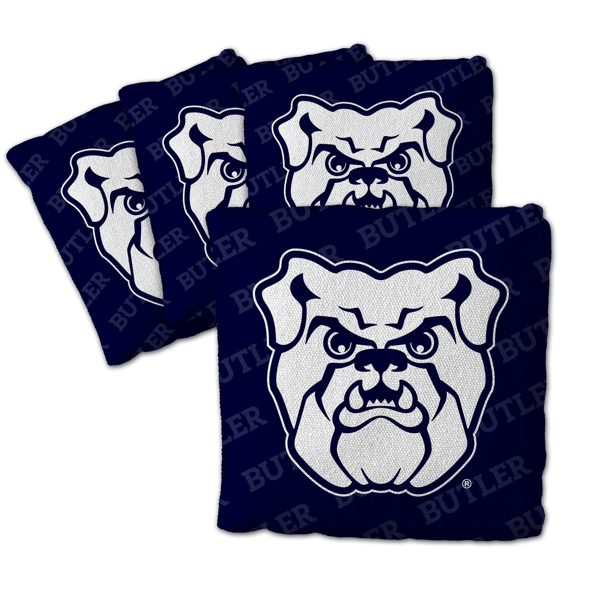 YouTheFan Officially-Licensed NCAA Butler Bulldogs Set of 4 Cornhole Bags - All Weather Regulation 6    x 6    Size - 16oz Weigh