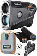 Bushnell Tour V6 Golf Rangefinder  Pinseeker With Visual Jolt, Bite Mount, & Ipx6 Rating  Bundle With Bushnell Golf Carrying Cas