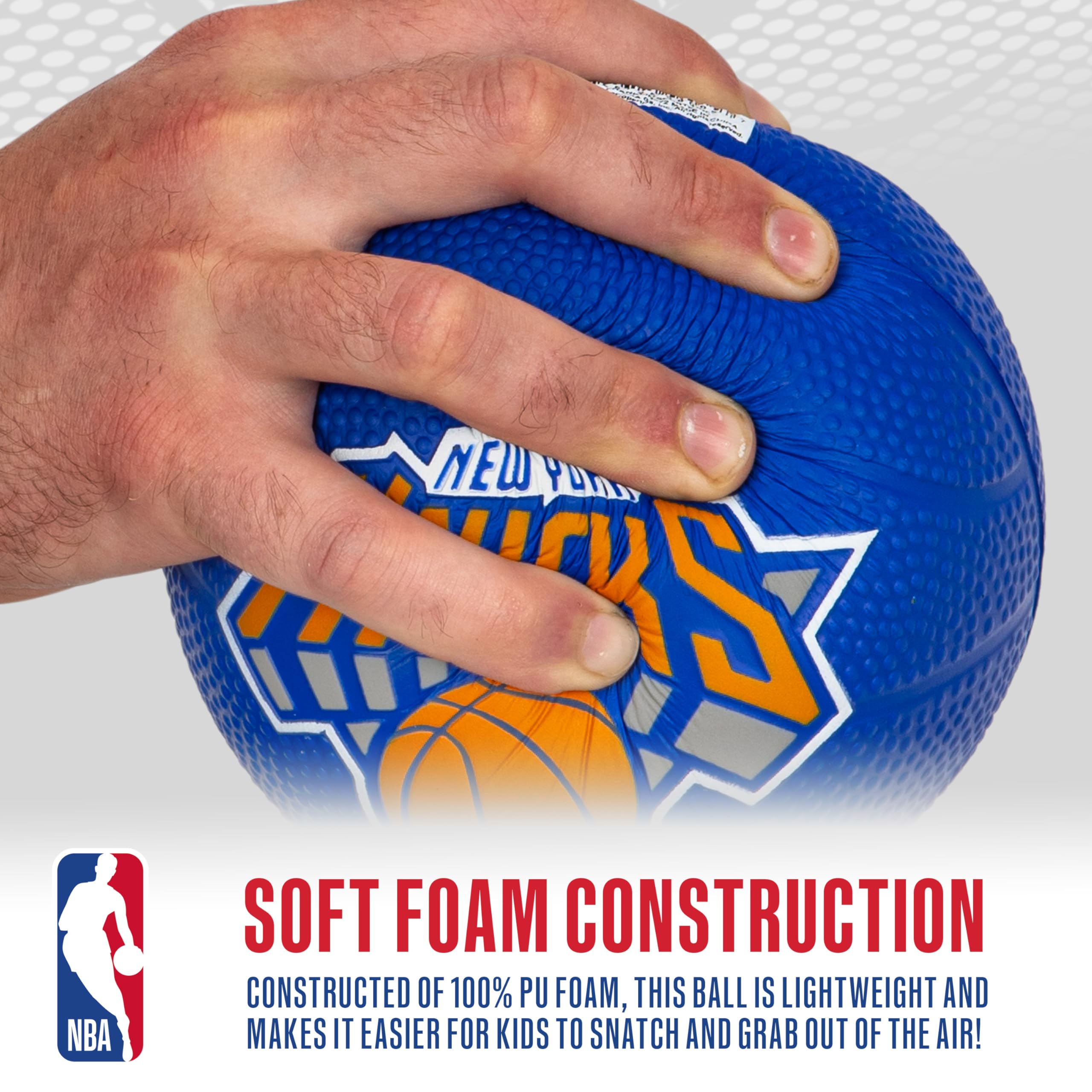 Franklin Sports Nba New York Knicks Mini Foam Basketball - Kids 5.5'' Inch Toy Basketball For Over The Door + Mini Indoor Hoops
