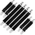 Boao 8 Pcs Garter Clips Pant Clips for Boots Adjustable Elastic Boot Straps Clamp for Pants for Women and Men Favors(Black)
