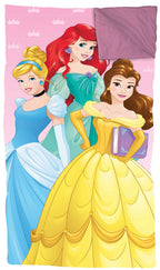 Jay Franco Disney Princess Trip Slumber Sack - Cozy & Warm Kids Lightweight Slumber Bag/Sleeping Bag - Featuring Ariel, Belle, A