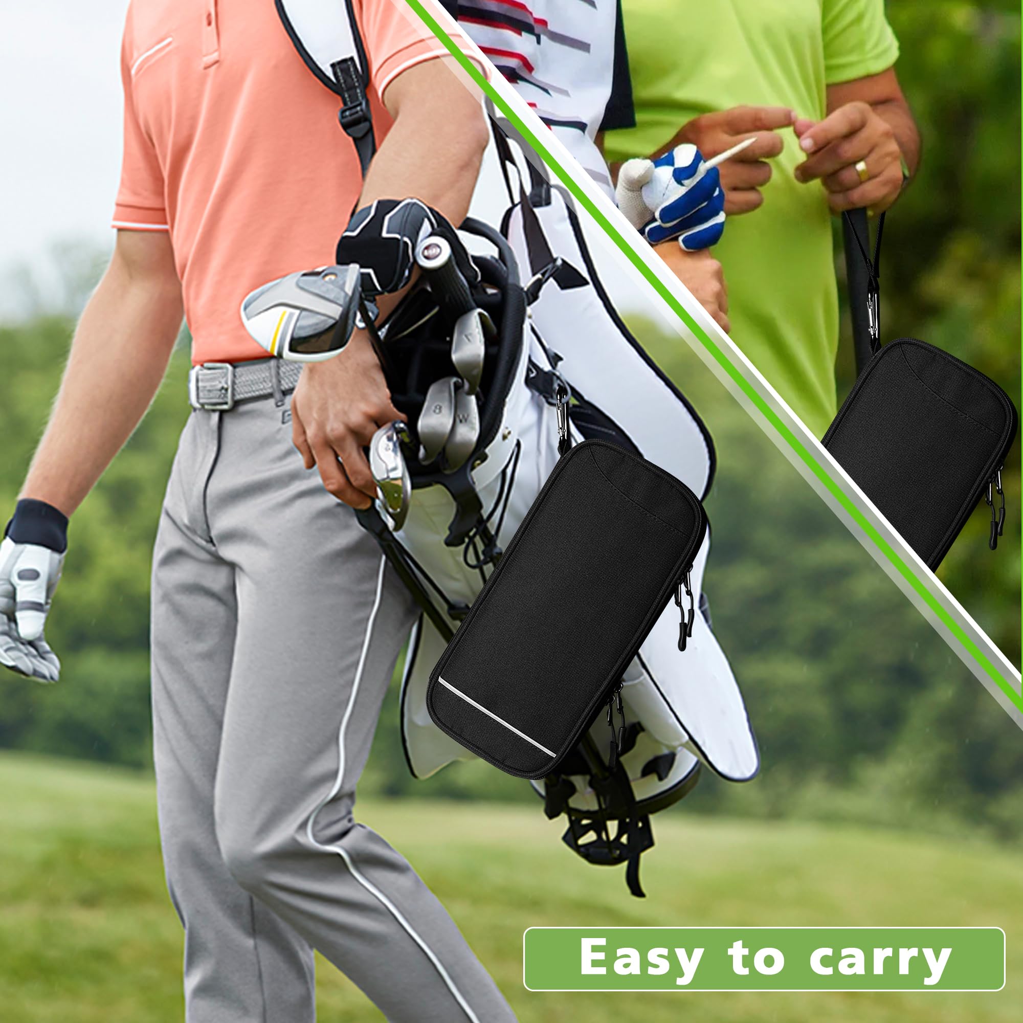 Goburos Golf Glove Holder, Golf Glove Case With A Pair Of Golf Gloves Stretcher With Hook, Protective Golf Accessory Case For Te