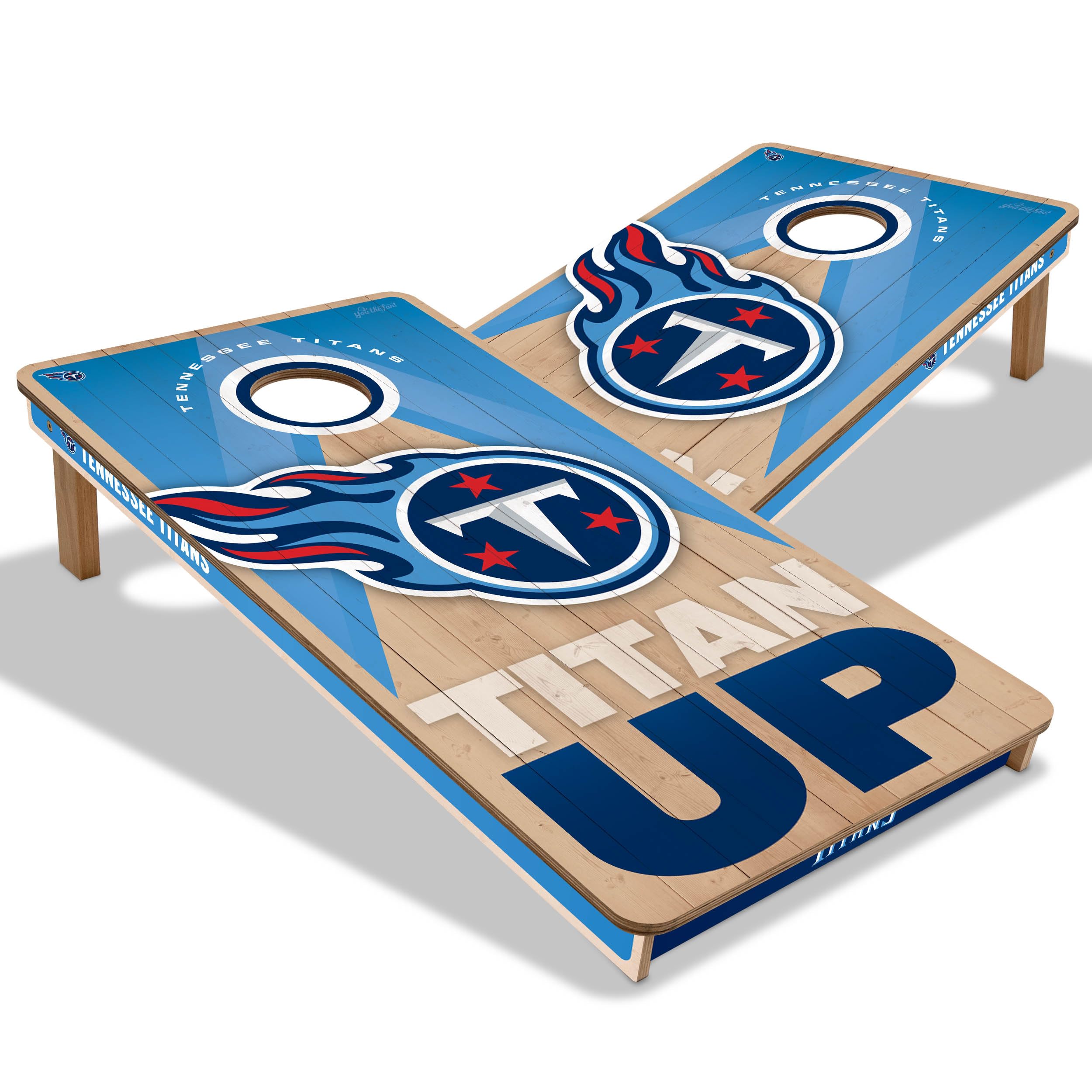YouTheFan NFL Tennessee Titans 2 x 4 Slogan Series Professional Wood Cornhole Game