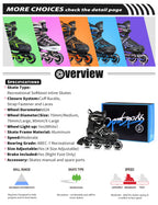 2PM SPORTS Vinal Girls Adjustable Flashing Inline Skates, All Wheels Light Up, Fun Illuminating Skates for Kids and Men - Silver