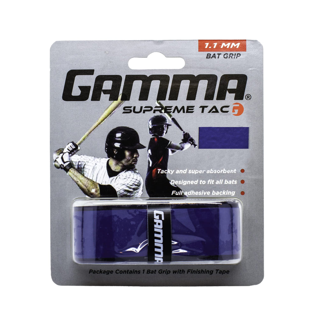 Gamma Sports Supreme Tac 1.1Mm Baseball Grip Wrap - Tacky, Absorbent, Non-Slip, Easy To Apply - Great For Any Size Handle, Alumi