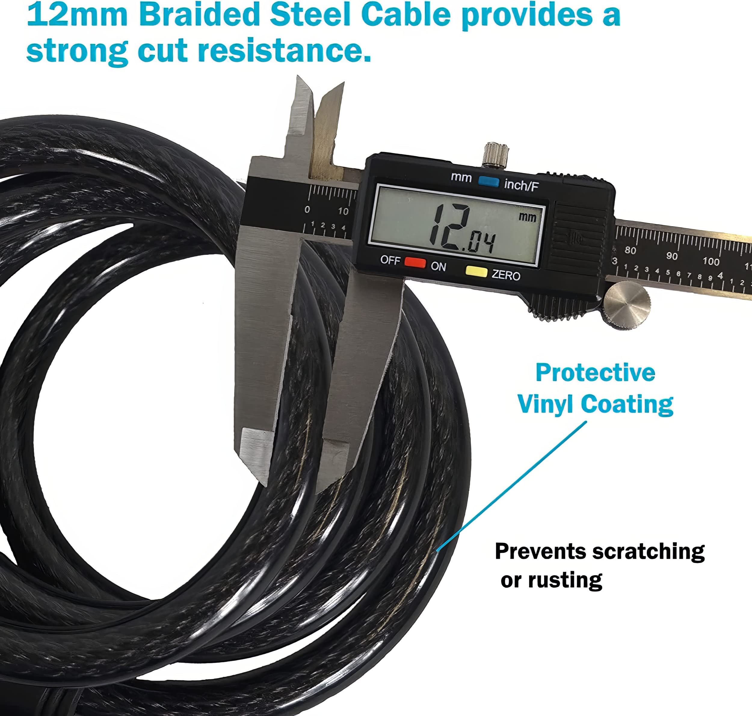 Lumintrail Combination Bike And Scooter Lock Cable - 4Ft Bike Locks Heavy Duty Anti Theft With Combinations - Bike Cable Lock Co