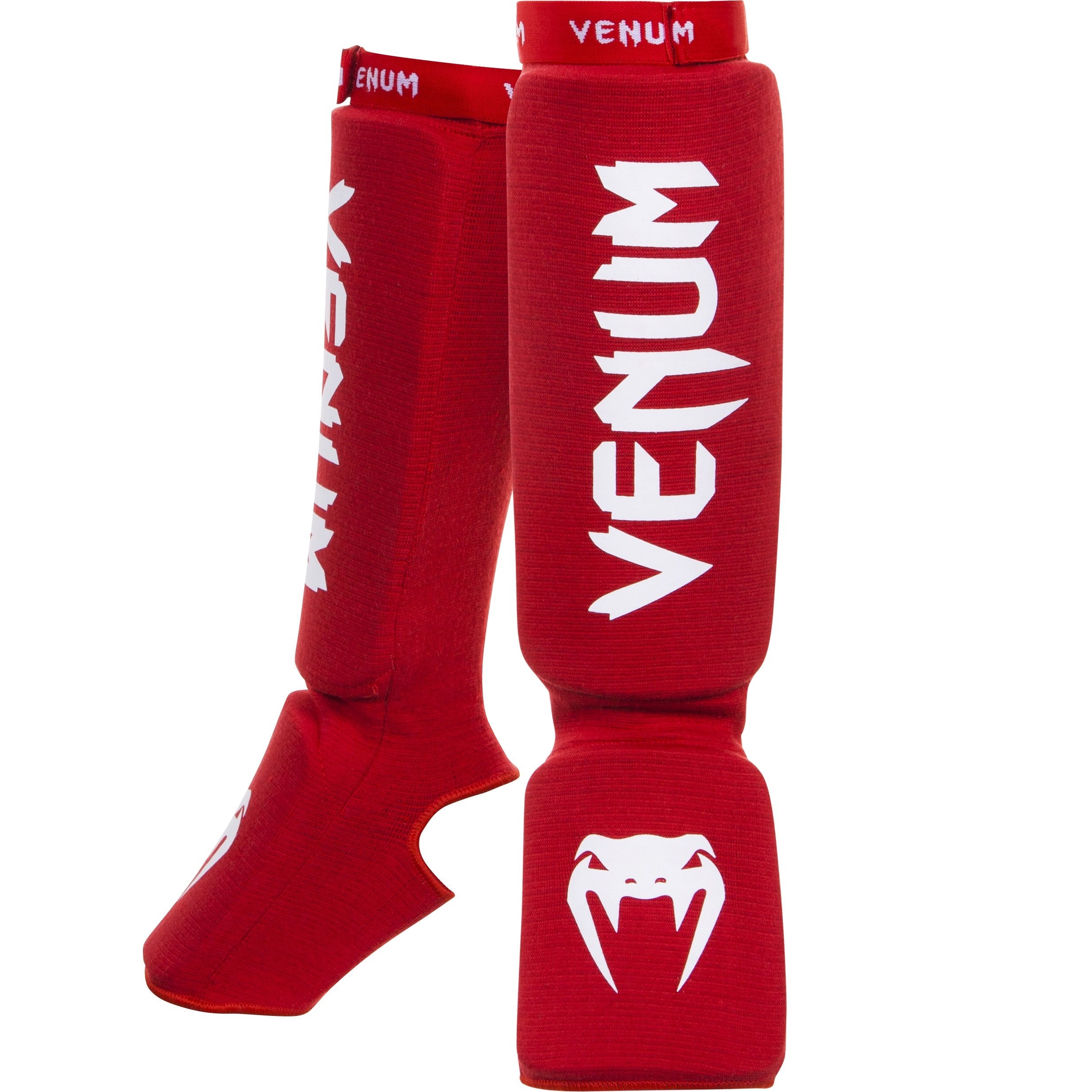 Venum Kontact Shin and Instep Guards, Red