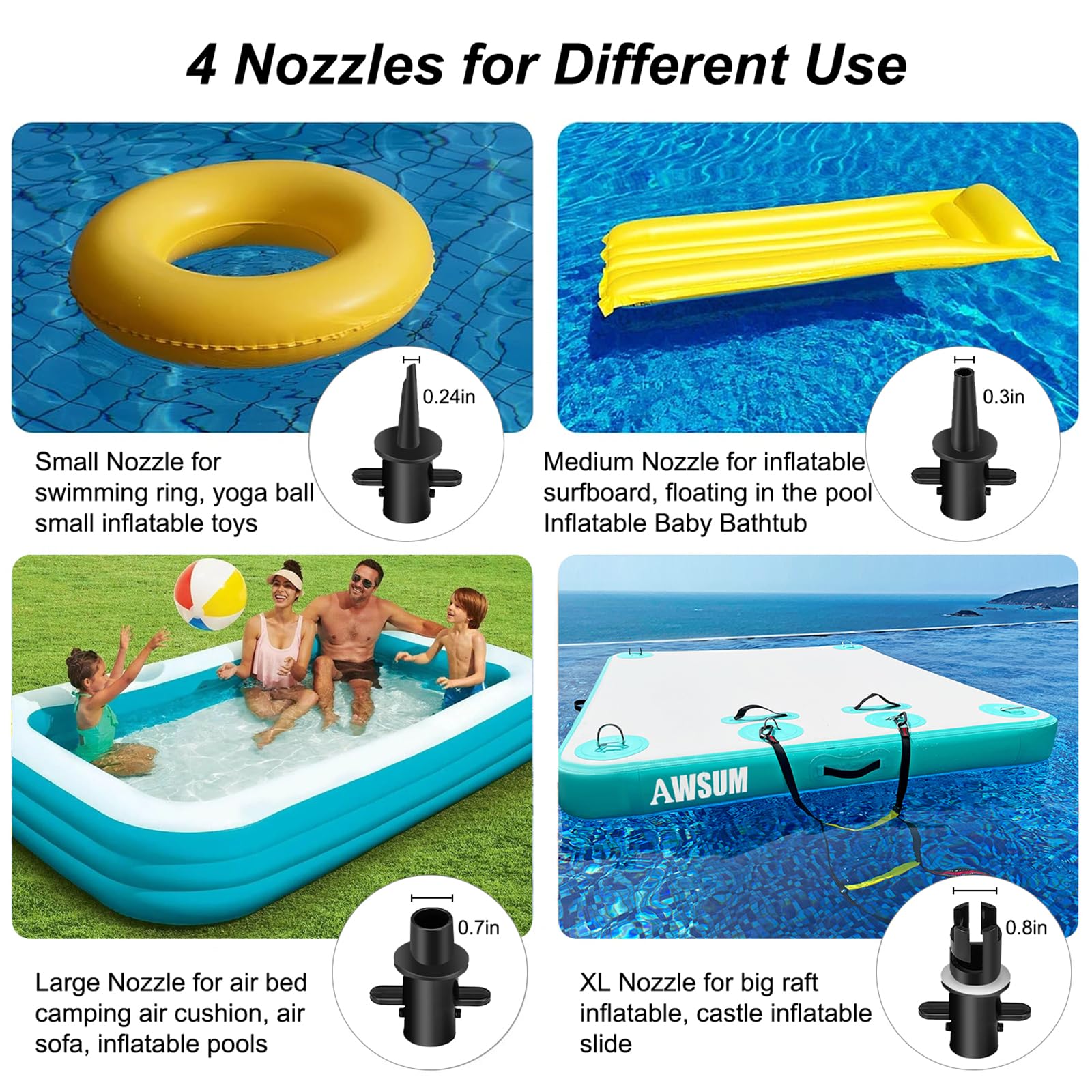 Awsum Electric Air Pump For Inflatable Tumbling Mat Gymnastics Flooring Tumbling Taekwondo Exercise Gym Fitness 110-120V