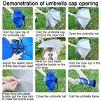 New-Vi Fishing Umbrella Hat Folding Adjustable Sun Rain Cap, 7-Ribs Anti-Uv Waterproof Headwear For Fishing Gardening Golf Sunsh
