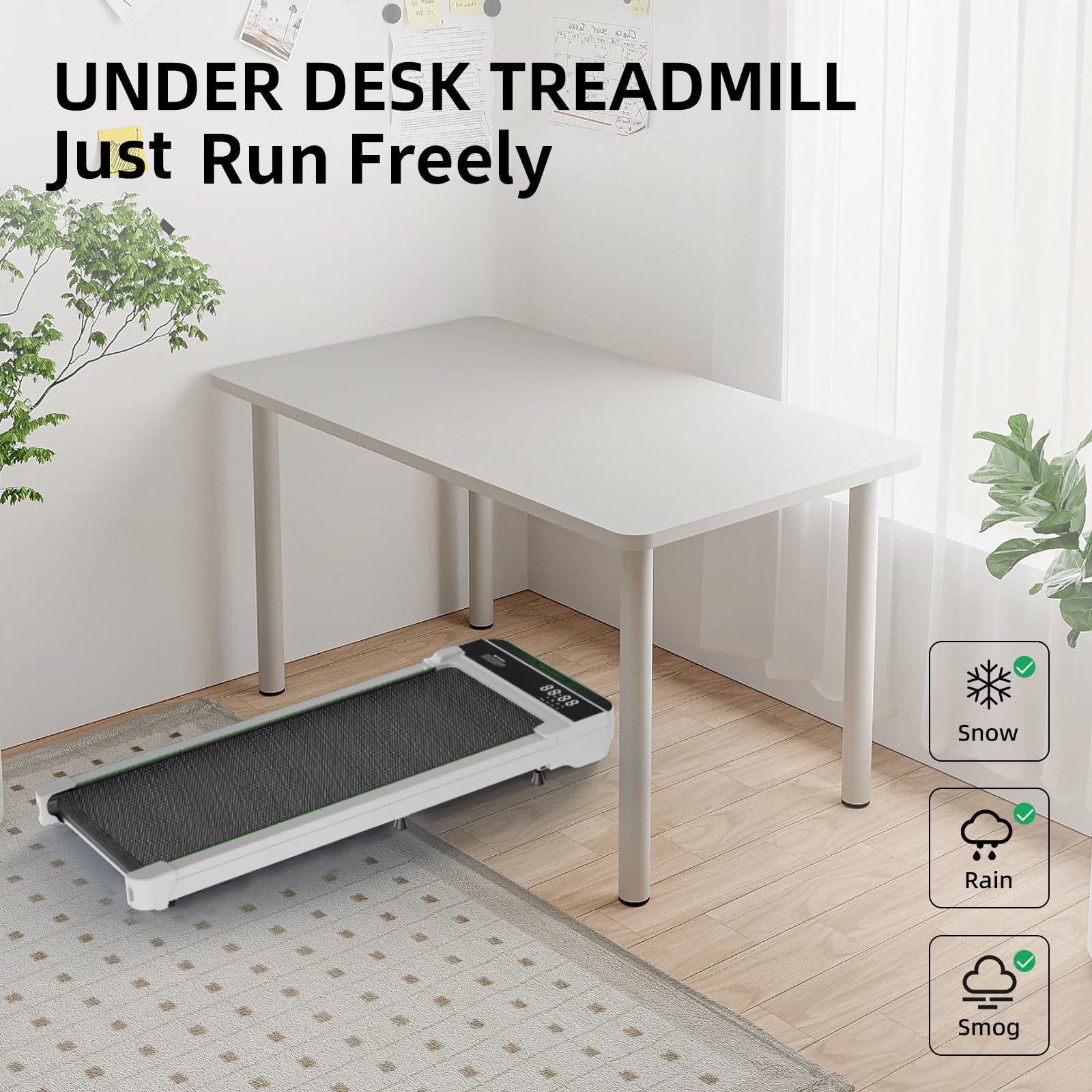 Upreign 3 -In -1 Portable Treadmill And Walking Pad For Home/Office, Remote Control And Large Led Display Screen