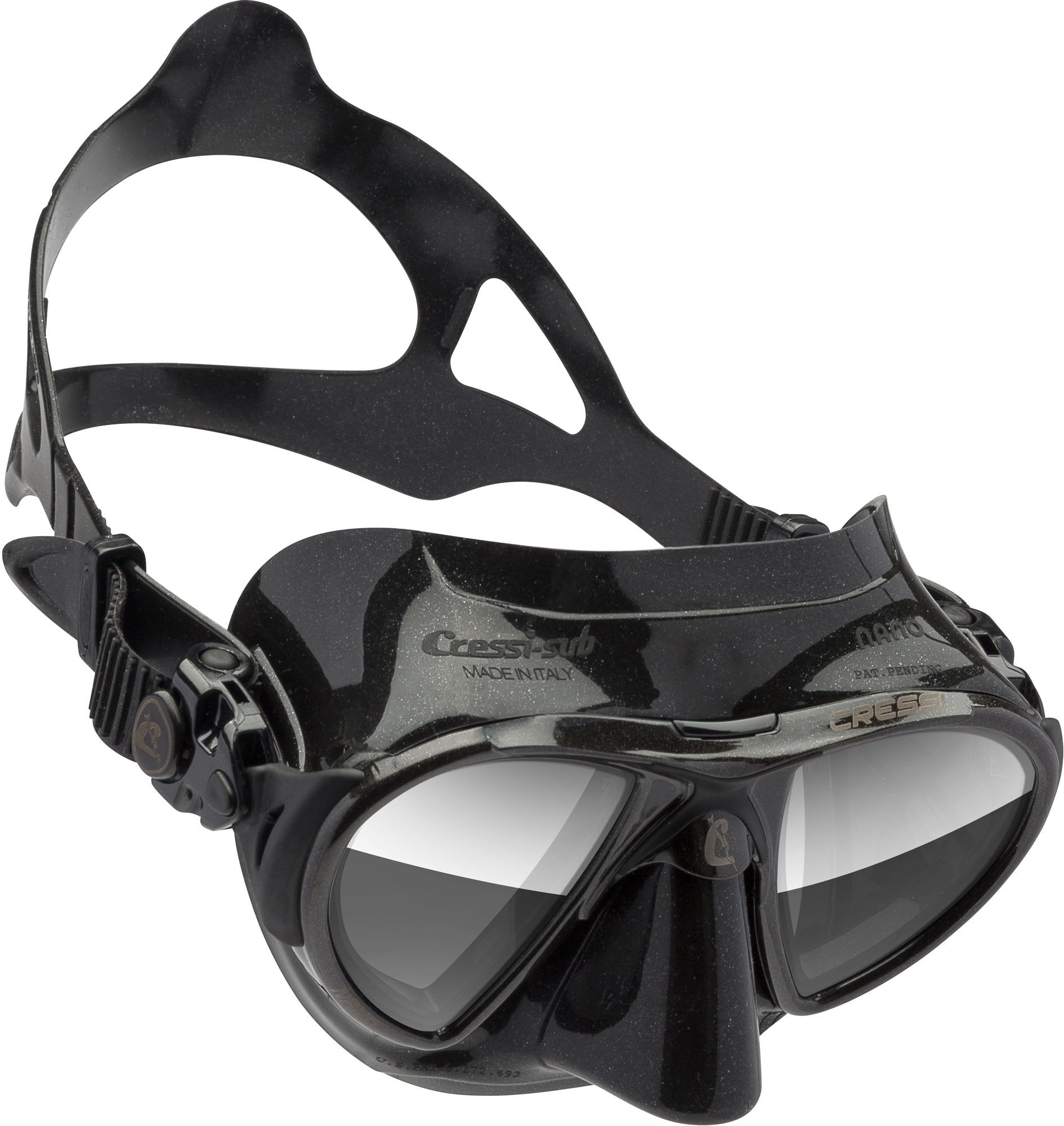 Cressi Nano 2-Lens Masks, Black/Black, Silver Mirrored Lens