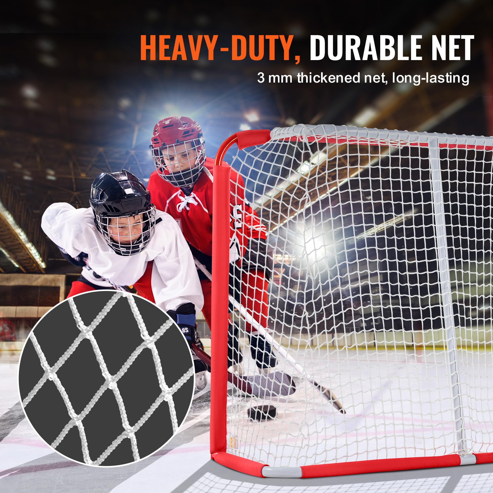 Vevor Youth Street Hockey Net Indoor Outdoor Steel Hockey Goal For Kids 54''X44''