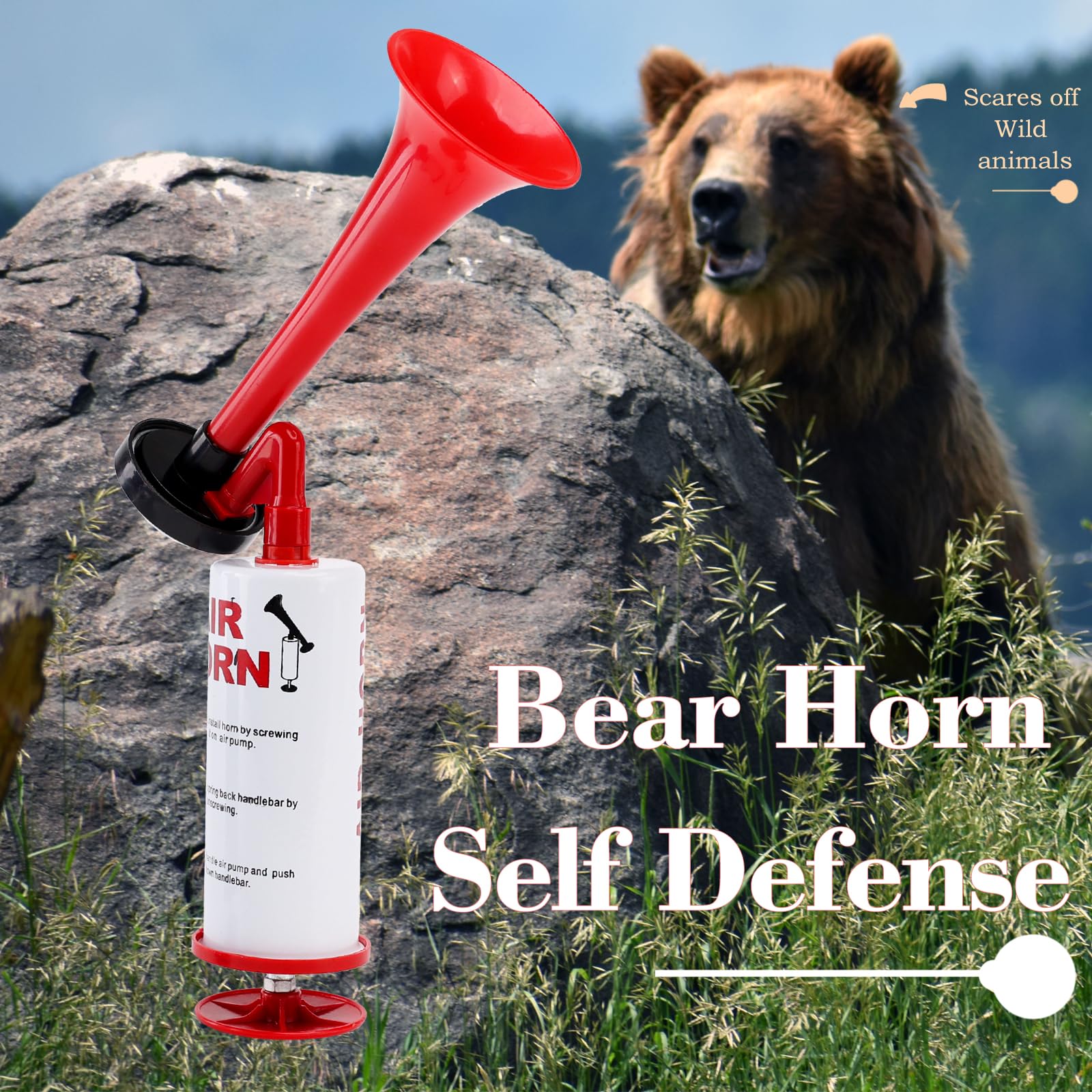 Aolihan Handheld Air Horn, Aluminum+Abs Portable Handheld Air Pump Horn, Loud Noise Maker Safety Horn For Boats Cars Sporting Ev