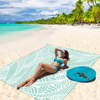 Hihoho Beach Blanket Waterproof Sandproof Beach Mat For 1-8 Adults Quick Drying Durable Outdoor Picnic Mat For Beach Festival Tr