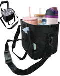 Nona & Bee 4 Water Bottle Holder With Strap | Family Size 4 Compartment Drink Bag, Multiple Tumbler Carrier Caddy | Adjustable F