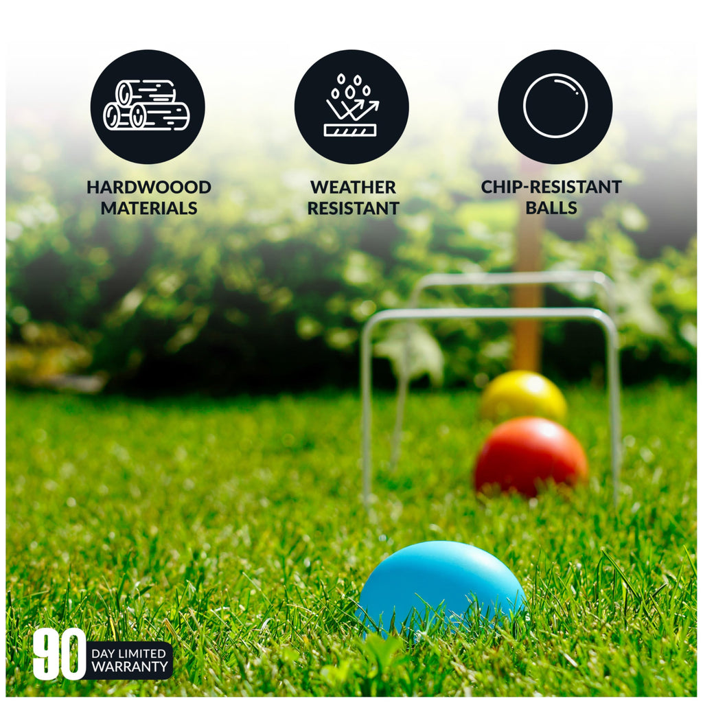 Hathaway Deluxe 6-Player Croquet Set Multi, 33.5''L X 9''W X 2.75''H