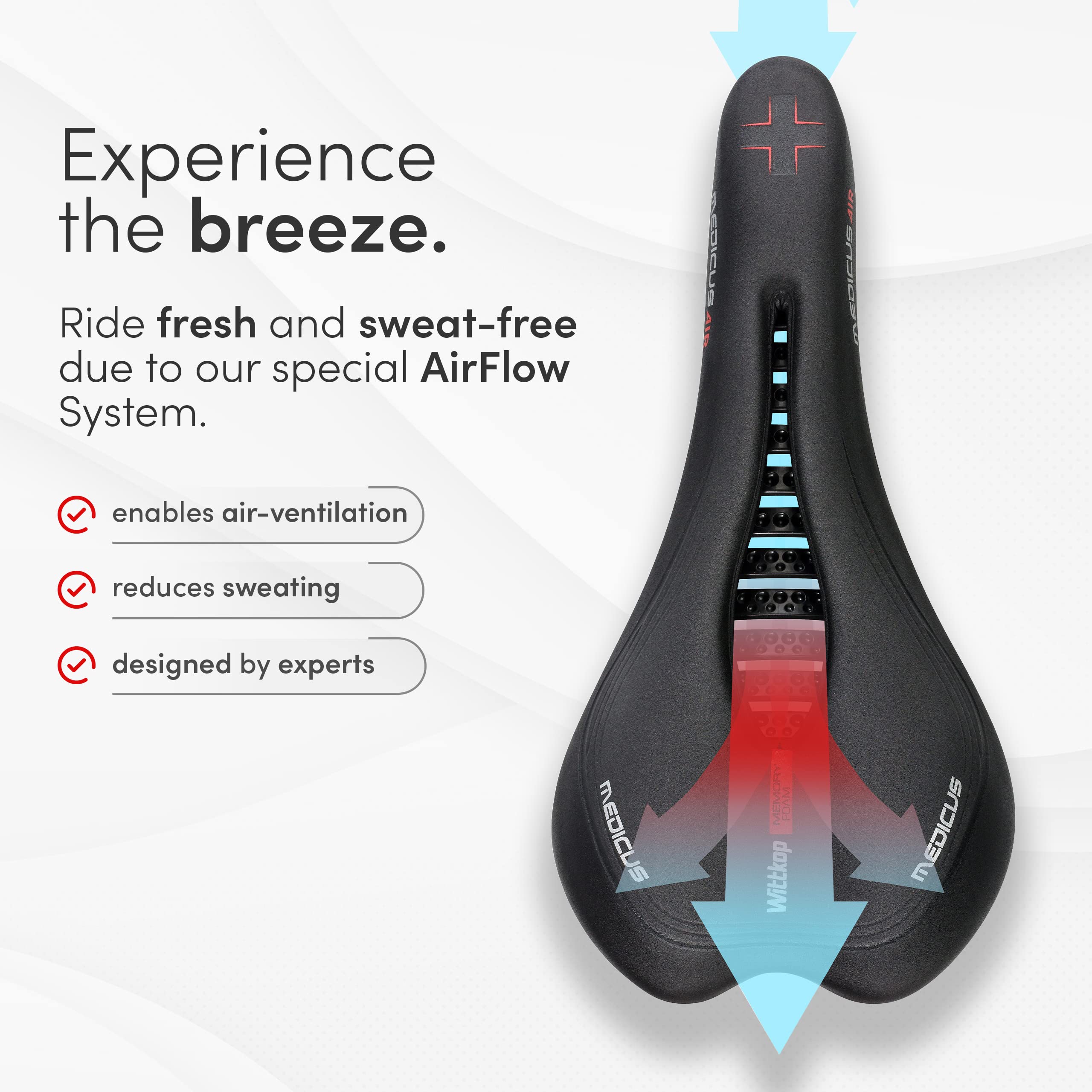 Wittkop Mountain Bike Seat Made Of Comfortable Memory Foam I Mtb Saddle With Innovative Ergonomic 5 Zone-Concept - Bicycle Seat