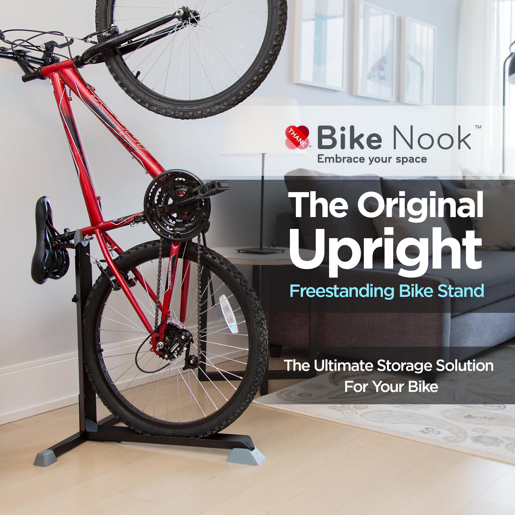 Bike Stand & Vertical Storage Rack By Bike Nook - The Original Vertical Bicycle Floor Stand For Garage Storage And Indoor And Ou