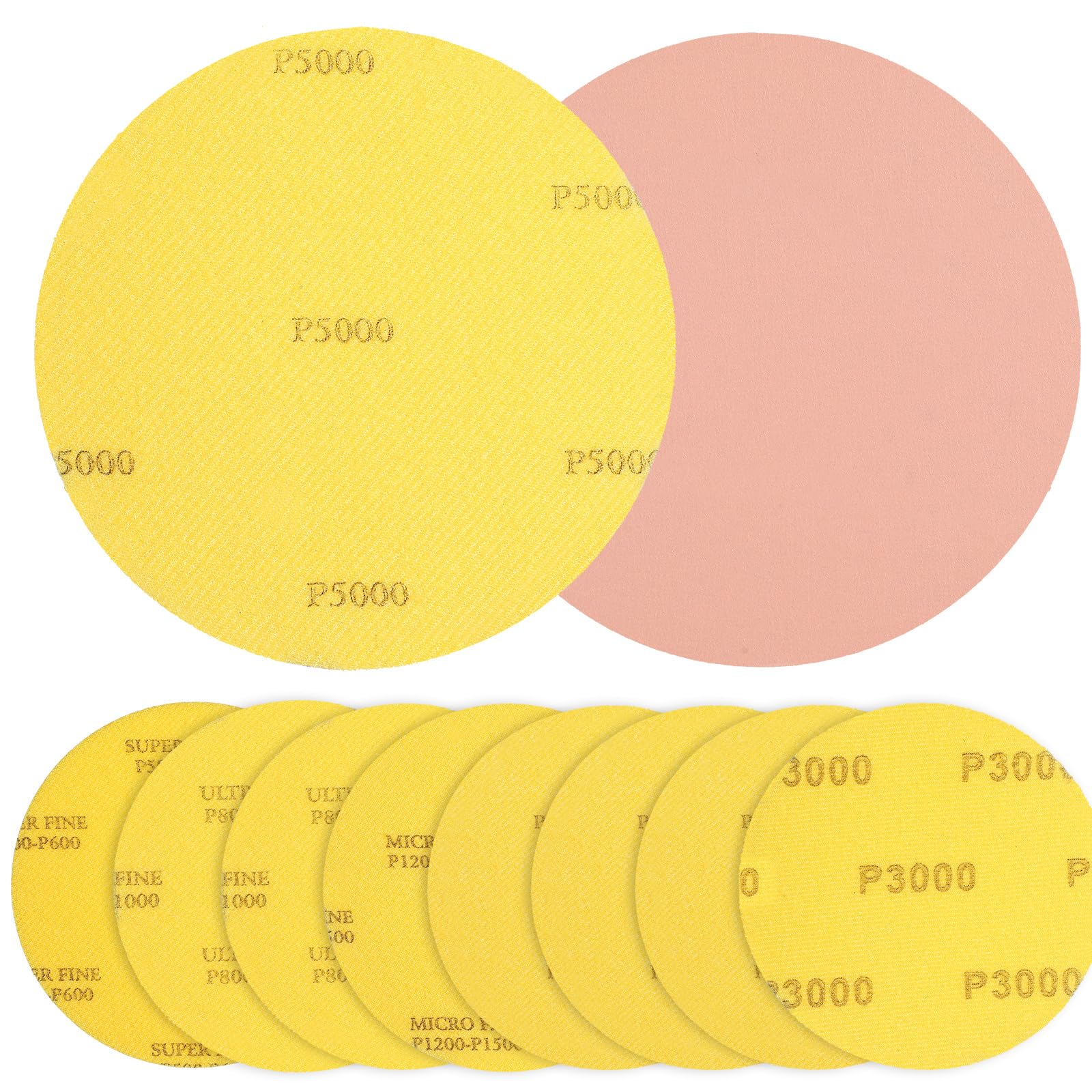 Loopeer 8 Pack Bowling Sanding Pads Bowling Grit Accessories Ball Sanding Sand Pads Polishing Cleaning Kit, 500, 800, 1000, 1200