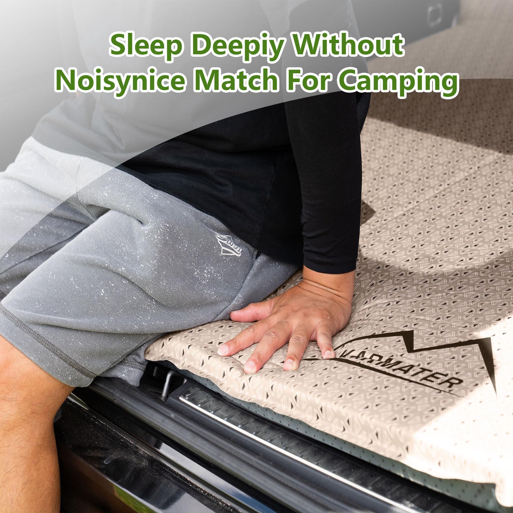 M Karmater Suv Air Mattress For Car Camping, Extra Thick Memory Foam Car Air Mattress, Car Sleeping Pad Self Inflating Suv Campi