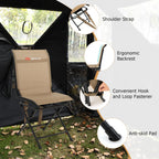 Goplus Hunting Chair, 360 Swivel Hunting Blind Chair With Carrying Strap, 330Lbs Capacity, Folding Silent Deer Hunting Chair, Po