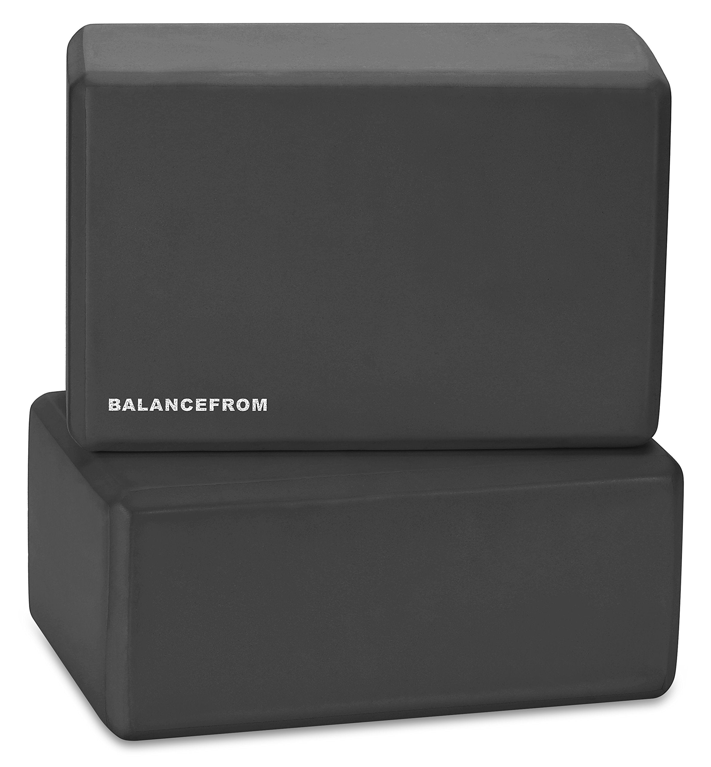 Fitvids Set of 2 High Density Yoga Blocks, 9x6x4 Each, Pair (Black)